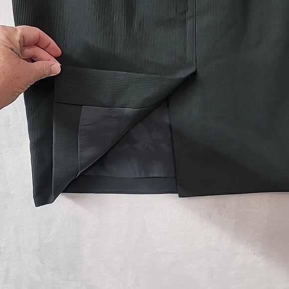 VTG Adele Simpson Ribbed Black Pencil Skirt Size 10 Side Zip Lined 100% Cotton - Picture 5 of 15